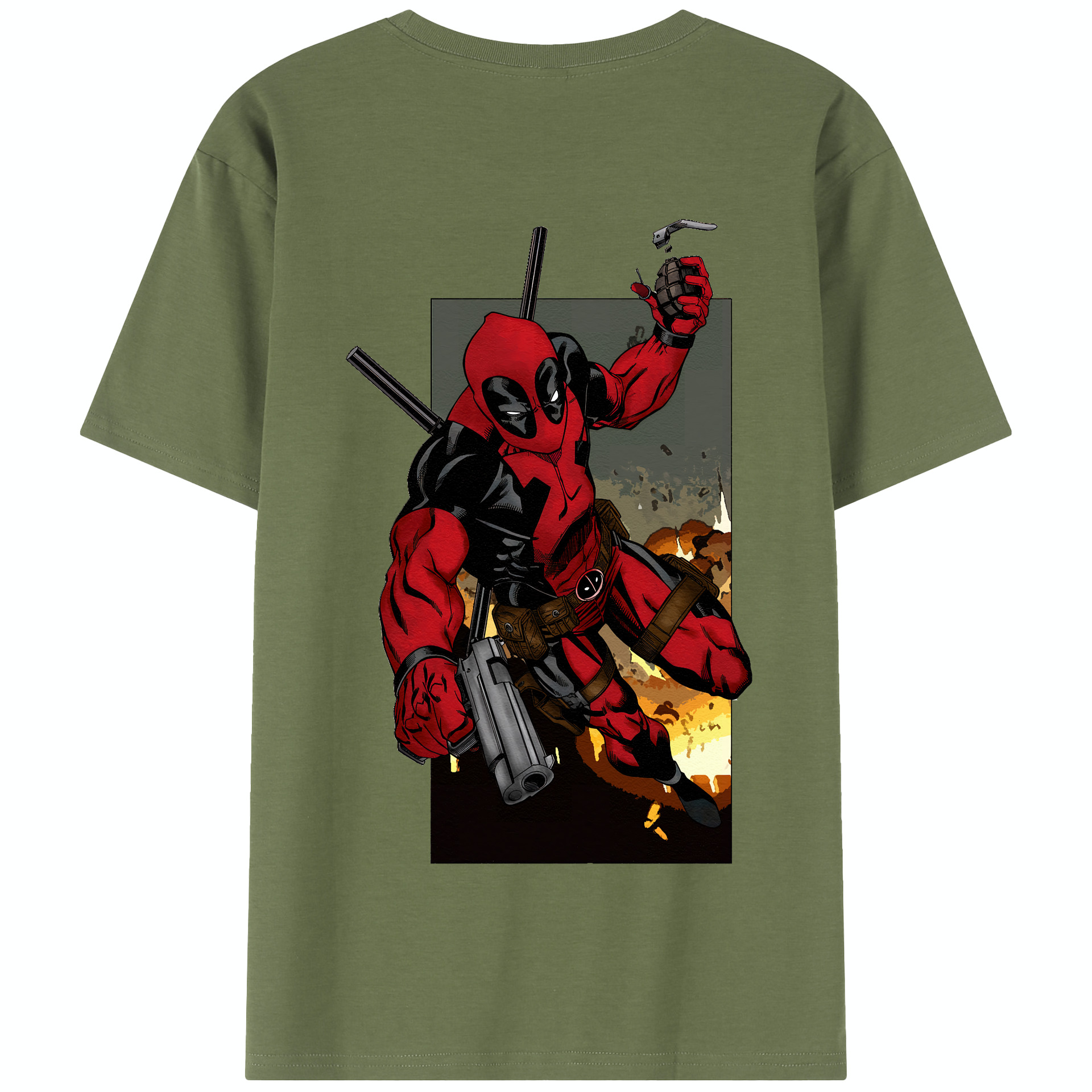 （画像用） Deadpool デッドプール 綿100％半袖Tシャツ（背面プリント）